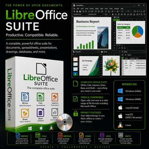 Libreoffice software suite - software, |